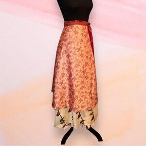 Unbranded Regular Ankle Length Sari Wrap Skirt, reversible